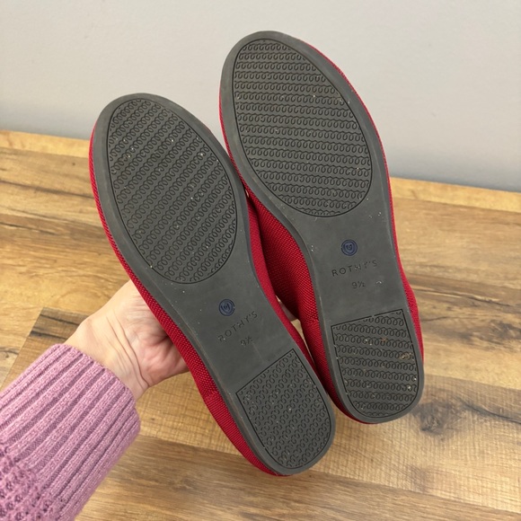 Rothy’s The Daily Flat Round Toe Ballet Flat Cherry Red size 9.5 - Picture 7 of 9